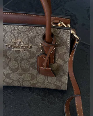 COACH ‎‎‎‎ Coach Andrea Carryall In Signature Canvas Brown Beige [оригінальна коробка] 22 х 17 х 11 — головне фото товару