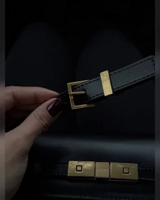 Saint Laurent Manhattan Leather Shoulder Bag Black Магнітна + Захисна коробка — головне фото товару