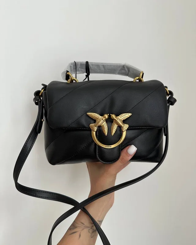 PINKO Baby Love Bag Puff Maxi Quilt Black/Gold 21 х 12 х 7 — головне фото товару