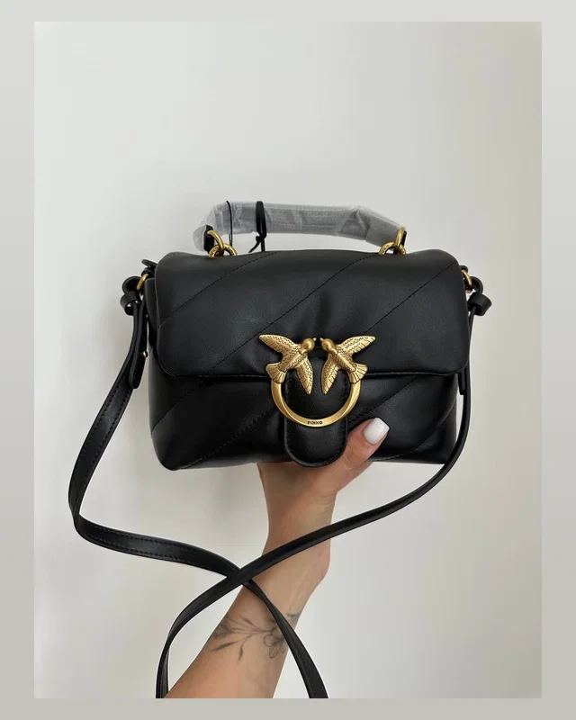 Pinko Baby Love Bag Puff Maxi Quilt Black Gold 21 х 12 х 7 — головне фото товару