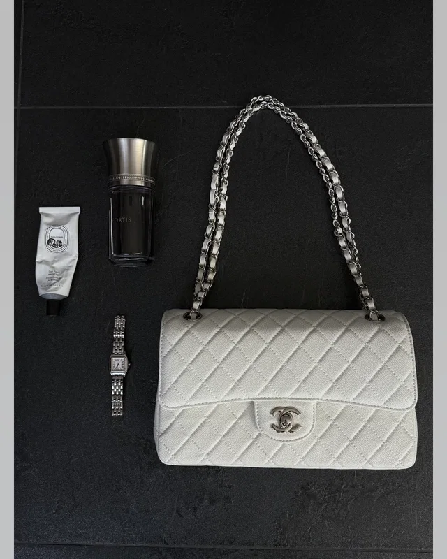 Chanel Classic 2.55 Medium Double Flap Bag White [[Коробка магніт]] 25 х 17 х 7 — головне фото товару