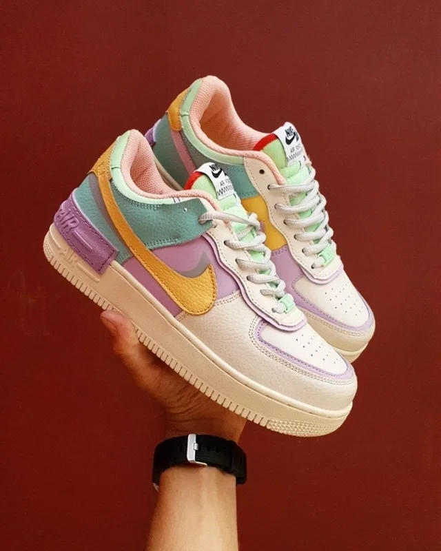 Nike Air Force 1 Shadow White Purple Yellow — головне фото товару