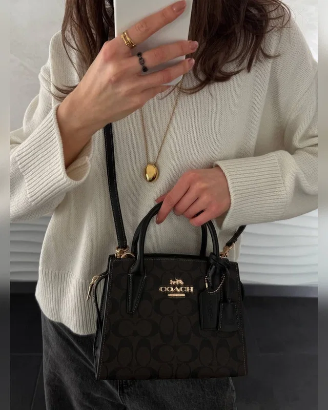 COACH ‎‎‎‎ Coach Andrea Carryall In Signature Canvas Brown Black 22 х 17 х 11 — головне фото товару