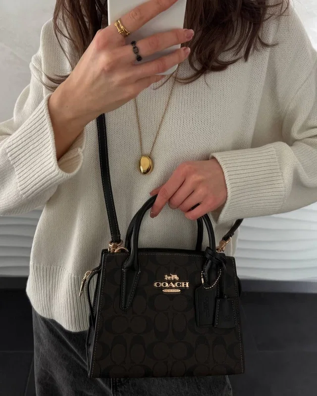 COACH Coach Andrea Carryall In Signature Canvas Brown/Black 22 х 17 х 11 COACH — головне фото товару