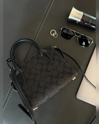 COACH ‎‎‎‎ Coach Andrea Carryall In Signature Canvas Brown Black 22 х 17 х 11 — головне фото товару