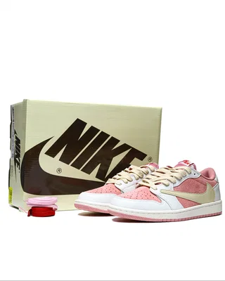 Nike Air Jordan 1 Low x Travis Scott Pink White Beige — головне фото товару