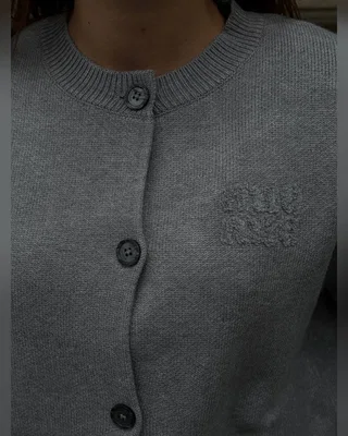 Miu Miu Wool Knit Cardigan Grey One Size — головне фото товару