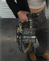 Dior Christian Dior Medium Lady D-Lite Bag Dark Grey [оригінальна коробка] 25 х 21 х 9 (темніша) — головне фото товару
