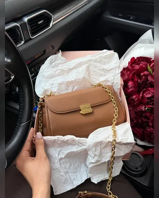 Miu Miu Nappa Shoulder Bag Brown [оригінальна коробка] 24 x 15 x 9 — головне фото товару