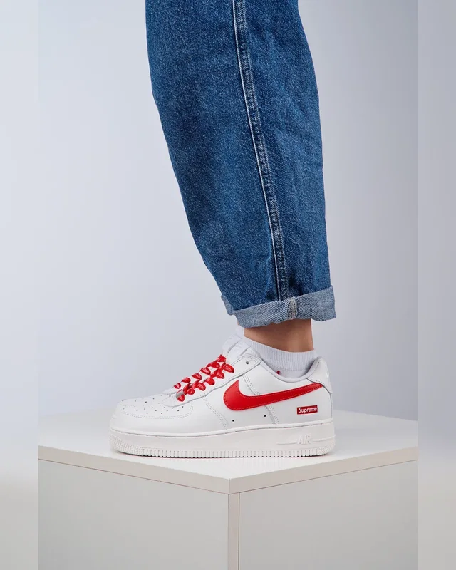 Supreme Nike Air Force 1 x Supreme White Red — головне фото товару