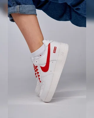 Nike x Supreme Air Force 1 White Red — головне фото товару