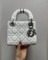 Dior Mini Lady Dior Bag White/Silver 16.5 х 14.5 х 5 см — головне фото товару
