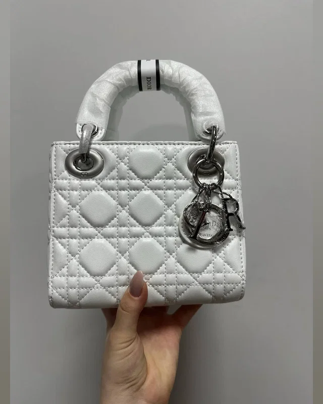 Dior Mini Lady Dior Bag White/Silver 16.5 х 14.5 х 5 см — головне фото товару