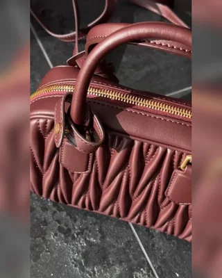 Miu Miu Arcadie Matelassé Nappa Leather Bag Burgundy [оригінальна коробка] — головне фото товару