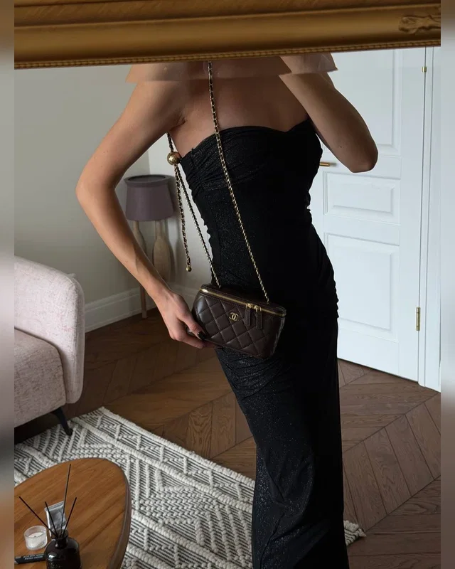 Chanel Classic Brown Lambskin Pearl Crush Vanity Bag Gold 17 х 11 х 8 cm — головне фото товару