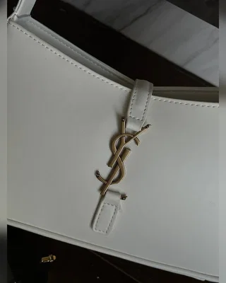 Saint Laurent Hobo Le 5 A 7 Leather Shoulder Bag in White 24 х 15 х 6 — головне фото товару