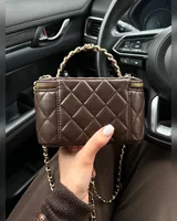 Chanel Classic Brown/Gold Lambskin Pearl Crush Vanity Bag Магнітна Коробка 17 х 11 х 8 — головне фото товару