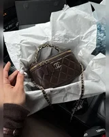Chanel Classic Brown/Gold Lambskin Pearl Crush Vanity Bag Магнітна Коробка 17 х 11 х 8 — головне фото товару