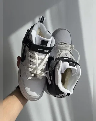 Nike Air Force Utility Fur • White Black • — головне фото товару