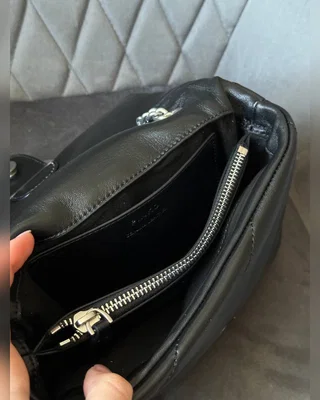 PINKO Baby Love Bag Puff Maxi Quilt Black Silver [оригінальна коробка] — головне фото товару