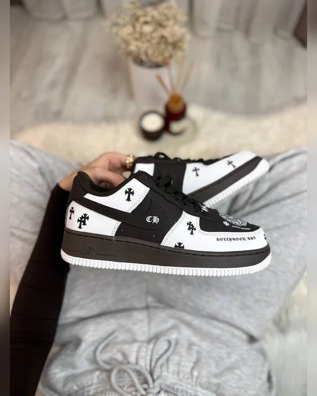 Nike force Low x Chrome Hearts white brown custom — головне фото товару