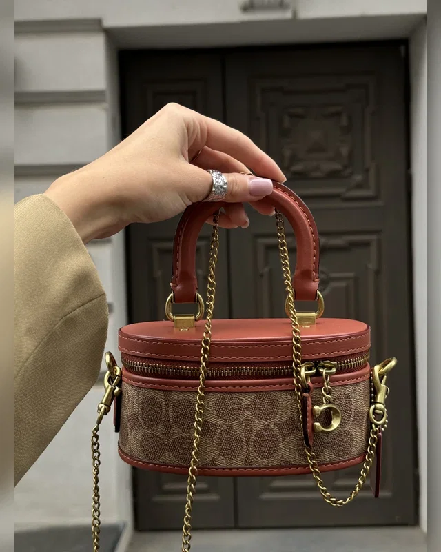 COACH ‎‎‎‎ Coach Trail Crossbody 17 With Pillow Quilting In Signature Canvas Brown [оригінальна магнітна брендована коробка] 16 х 8 х 8 — головне фото товару