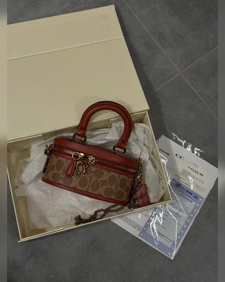 COACH ‎‎‎‎ Coach Trail Crossbody 17 With Pillow Quilting In Signature Canvas Brown [оригінальна магнітна брендована коробка] 16 х 8 х 8 — головне фото товару