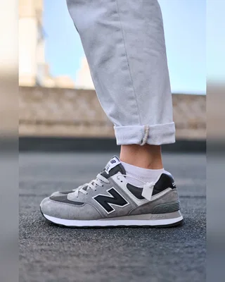 New Balance 574 Grey White Black — головне фото товару