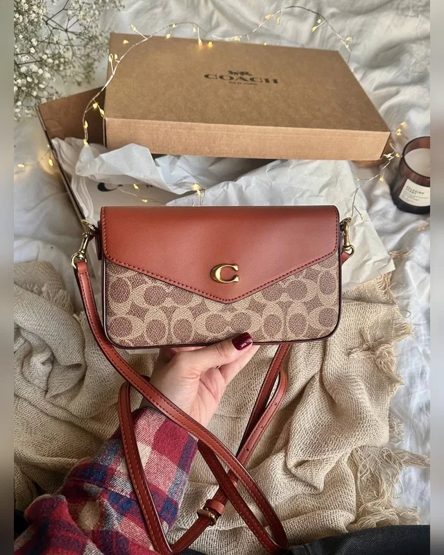 COACH ‎‎‎‎ Coach Women's Wyn Crossbody Handbag Brown [крафт коробка] 21 х 12 х 3.5 — головне фото товару