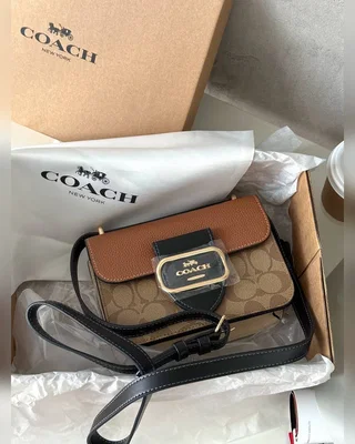 COACH ‎‎‎‎ Coach Mini Morgan Square Crossbody Bag Brown Black — головне фото товару