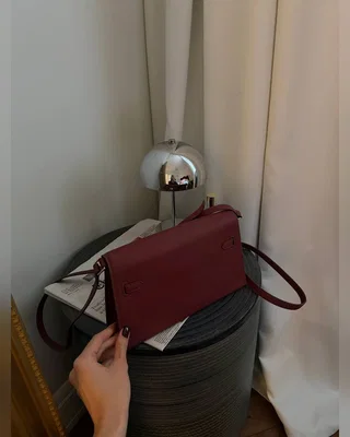 Hermes Kelly Pochette Burgundy Gold 27.5 х 16.5 х 7.5 — головне фото товару
