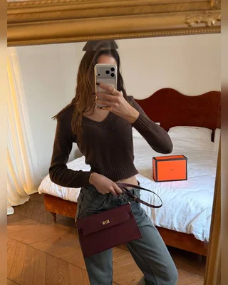 Hermes Kelly Pochette Burgundy Gold 27.5 х 16.5 х 7.5 — головне фото товару