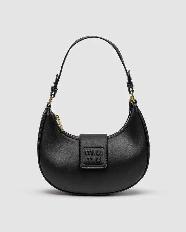 Miu Miu Leather Hobo Bag Black — головне фото товару