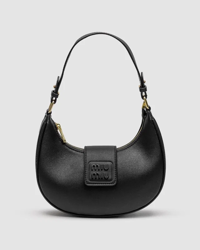 Miu Miu Leather Hobo Bag Black — головне фото товару
