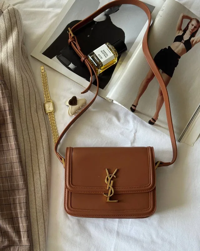 Saint Laurent Solferino Brown/Gold (Оригінальна коробка) 19 х 16 х 6 — головне фото товару