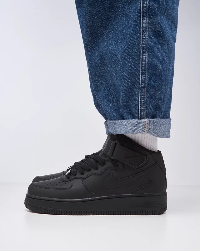 Nike Air Force Mid Winter Black (Хутро) — головне фото товару