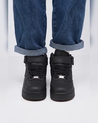 Nike Air Force Mid Winter Black (Хутро) — головне фото товару
