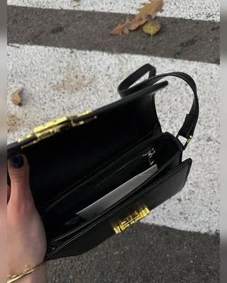 Celine Teen Triomphe Bag Black Gold in Shiny Calfskin (Коробка оригінал) — головне фото товару