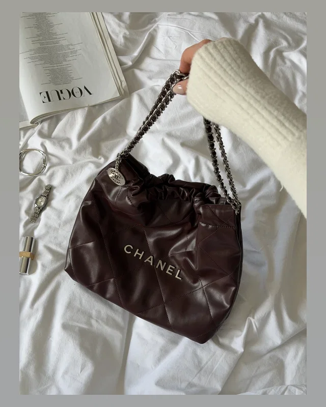 Chanel 22 Handbag Burgundy with Silver Hardware 30 x 30 x 8 — головне фото товару
