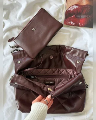 Chanel 22 Handbag Burgundy with Silver Hardware 30 x 30 x 8 — головне фото товару