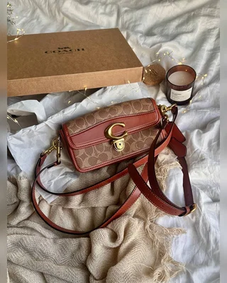 COACH ‎‎‎‎ Coach Studio Shoulder Bag In Signature Canvas Brown [крафт коробка] 19 х 12 х 6 — головне фото товару