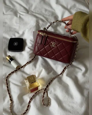 Chanel Classic Burgundy Lambskin Pearl Crush Vanity Bag Gold 17 х 11 х 8 — головне фото товару
