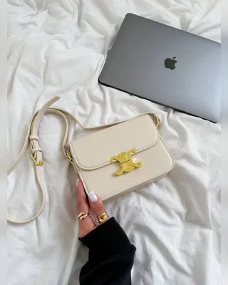 Celine Teen Triomphe Bag Cream in Shiny Calfskin [оригінальна коробка] 18 x 14 x 5 — головне фото товару