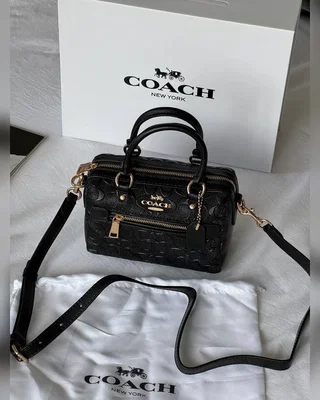 COACH ‎‎‎‎ Coach Mini Rowan Crossbody in Signature Black Leather 17 x 12 x 10 — головне фото товару