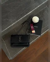 Saint Laurent Medium Sunset in Smooth Leather Black/Silver 22 х 14 х 7 — головне фото товару