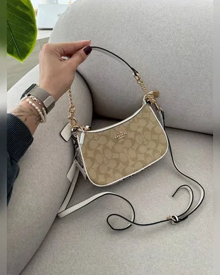 COACH ‎‎‎‎ Coach Teri Shoulder Bag In Signature Canvas Snake Beige [крафтова брендована коробка] 24 х 14 х 6 5 — головне фото товару