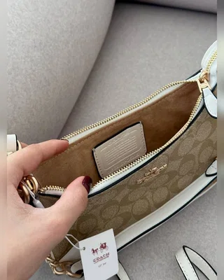 COACH ‎‎‎‎ Coach Teri Shoulder Bag In Signature Canvas Snake Beige [крафтова брендована коробка] 24 х 14 х 6 5 — головне фото товару