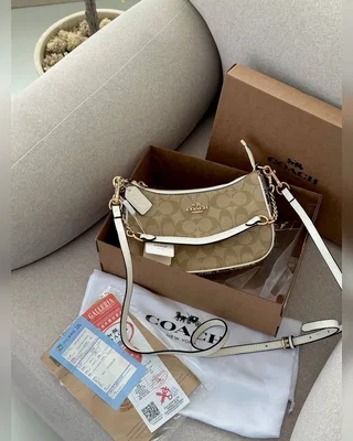 COACH ‎‎‎‎ Coach Teri Shoulder Bag In Signature Canvas Snake Beige [крафтова брендована коробка] 24 х 14 х 6 5 — головне фото товару