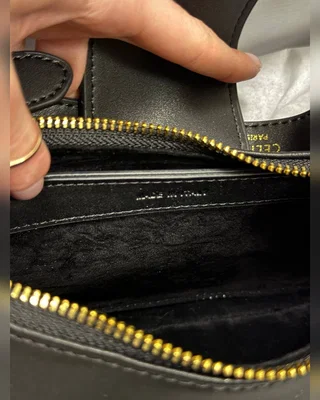 Celine Ava Triomphe Soft Bag in Smooth Calfskin Black [оригінальна брендована коробка] — головне фото товару