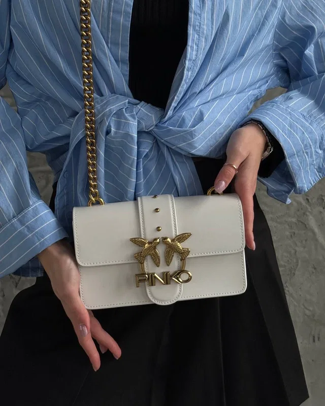 PINKO Mini Love Bag One Simply White/Gold [оригінальна коробка] 20 x 12 x 7 — головне фото товару